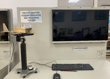 Aircraft attitude, heading simulation and measuring test bed